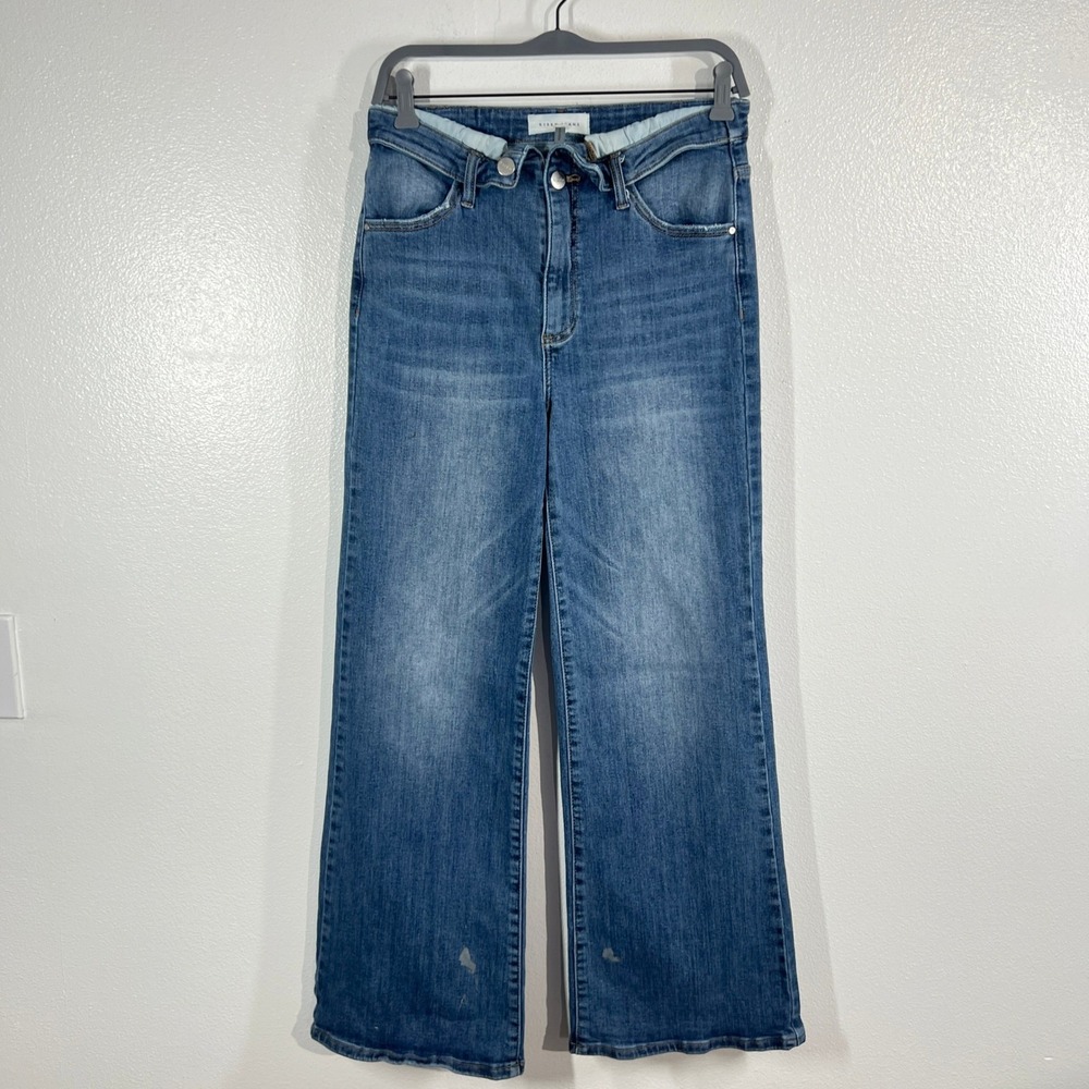 Risen Jeans Jane Mid-Rise Faux Fold Over‎ Straight Leg Jeans 11/30 RDP5314 Denim